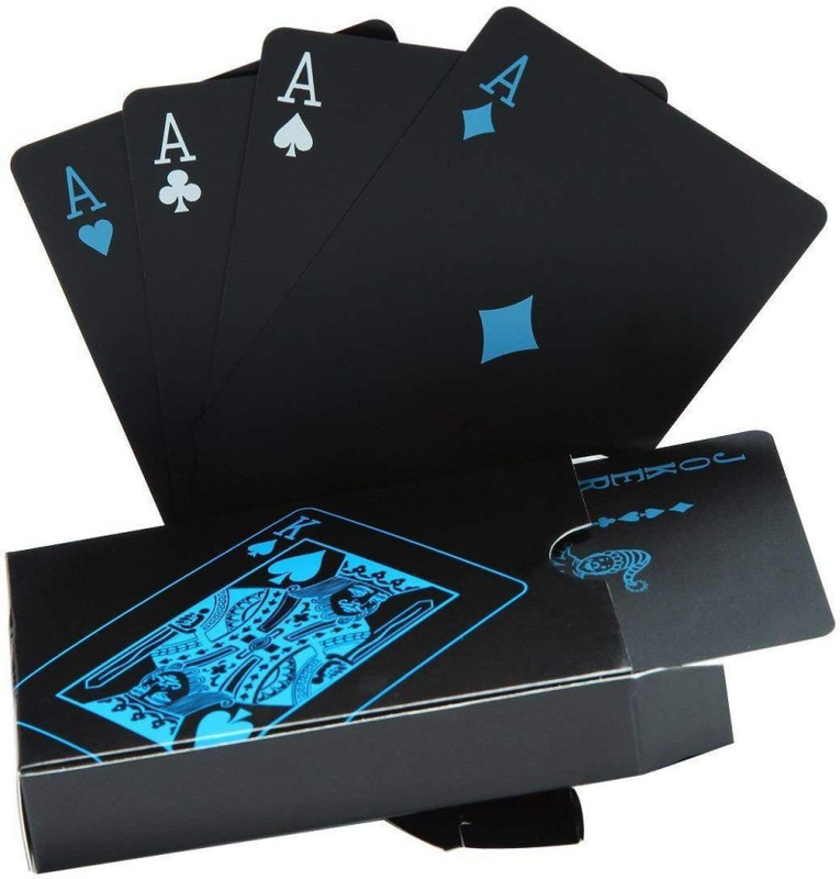 CHESHTA Black Good Quality Plastic Waterproof Colorful Deck Poker Playing Cards(Black)