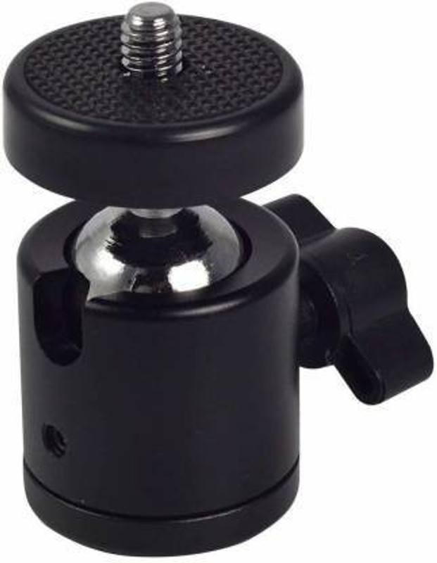 Digiom Swivel Mini Ball Head 1/4" Screw DSLR Camera Tripod Ballhead Stand Support Flash Shoe Adapter