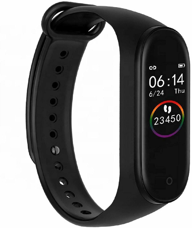 Lipzie M6 Fitness Tracker Smart Band(Black Strap, Size : Free Size)