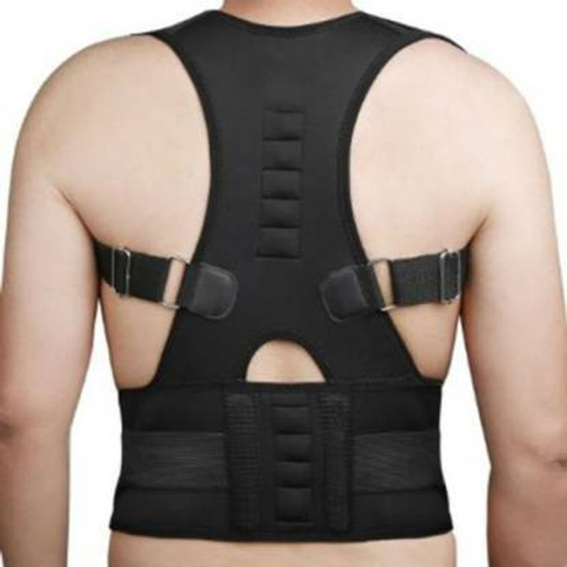 KRINSAL Real Doctors Posture Support Belt Back Brace Belt Back & Abdomen Support (Black) Posture Corrector