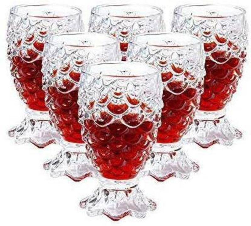 Carezone (Pack of 6) pineapple shape wine bear Glass Set ( Pack of 6) Glass Set (200 ml, Glass) Pineapple Shape 100% Crystal Whiskey Water Juice Glass Crystal Clear Pineapple Shaped Juice Glasses | Drinking Glass | Glass Set Whisky Glass(200 ml, Glass, Multicolor)