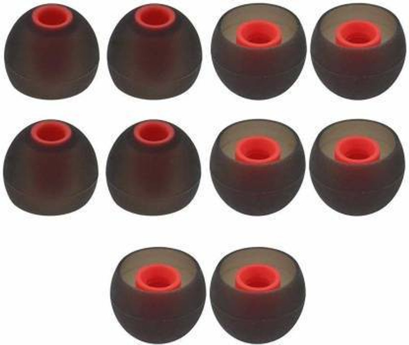 Capcha 10 Ps Earbuds 5 pair Earbuds replacements In The Ear Headphone Cushion(Pack of 10, Black)