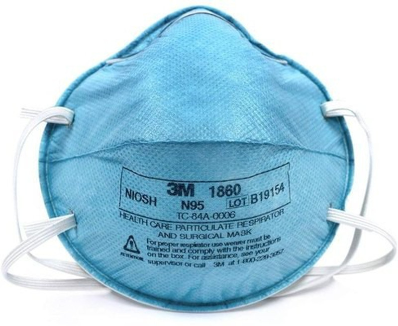 3M Particulate Respirator and Surgical Mask 1860S, Small, N95(Free Size, Pack of 1)