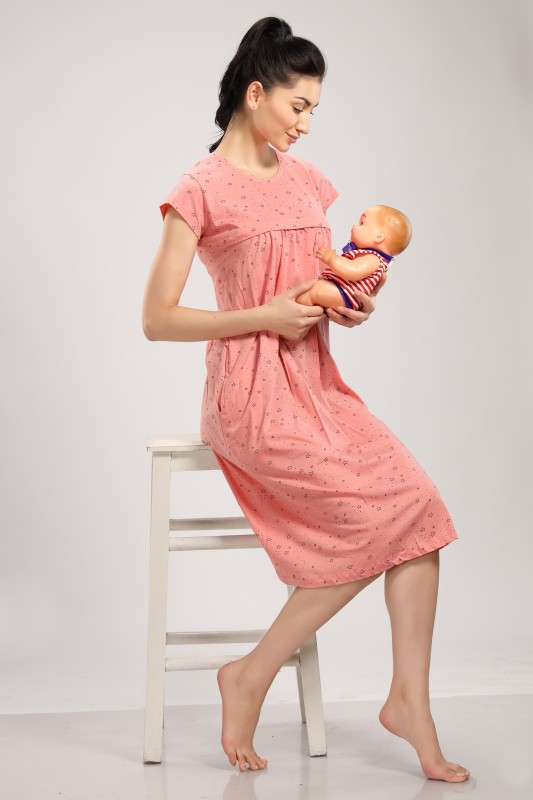 AV2 Women Maternity/Nursing Nighty(Orange)
