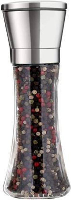 GLOBLE Enterprise Plastic Traditional Pepper Mill(Silver, Clear, Pack of 1)