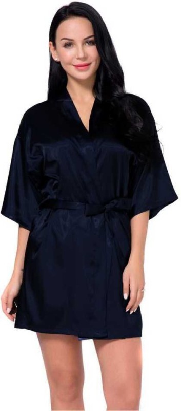 FusionVilla Women Robe(Dark Blue)