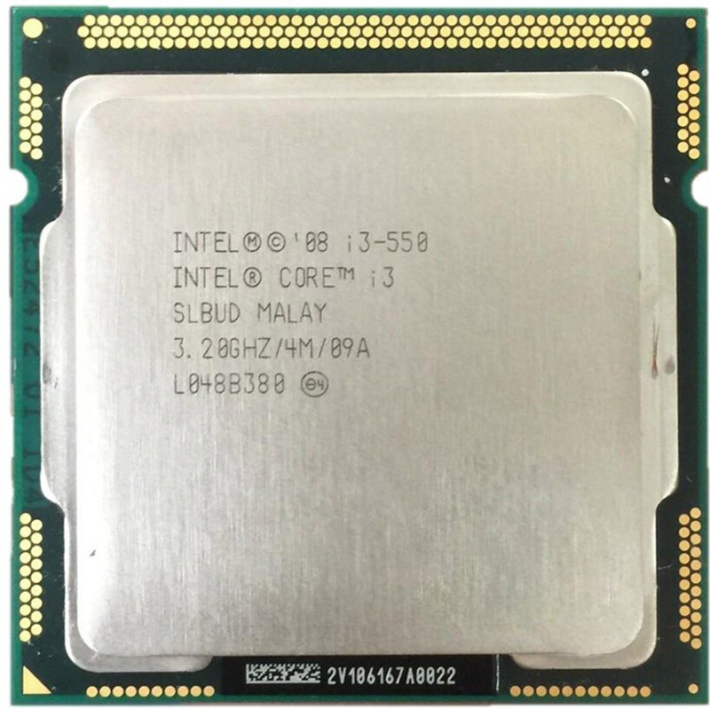 Intel 1st Generation Core i3 550 Processor LGA 1156 Supported 3.2 GHz LGA 1156 Socket 2 Cores 4 Threads 4 MB Smart Cache Desktop Processor(Silver)