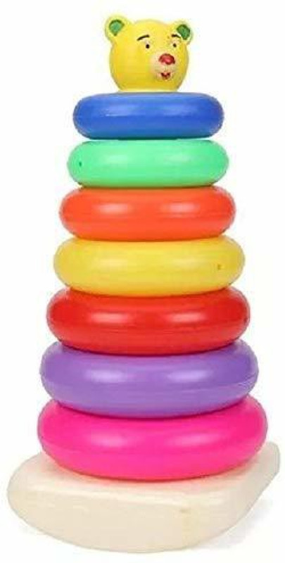 Aavkar creation Stacking Colouring Teddy Rings - 7 Rings(Multicolor)