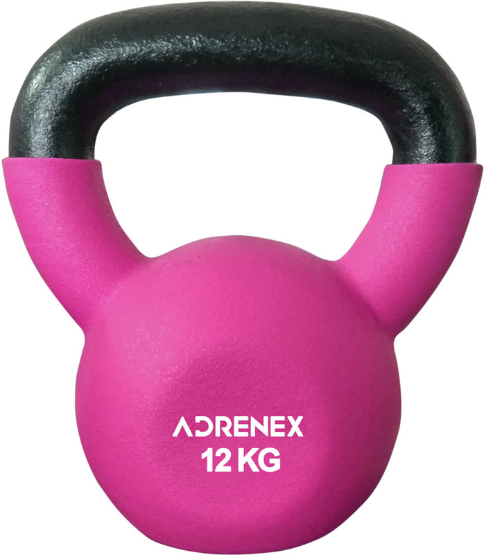 Adrenex NEOPRENE Half Coating Kettle Bell for Workout (12 KG) (Proudly Made in India) Pink Kettlebell(12 kg)