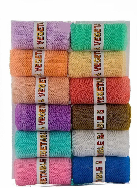 VSVS Fridge Vegetable and Fruit Reusable Net Bag, Multicolour - Pack of 24 Pack of 24 Grocery Bags(Multicolor)