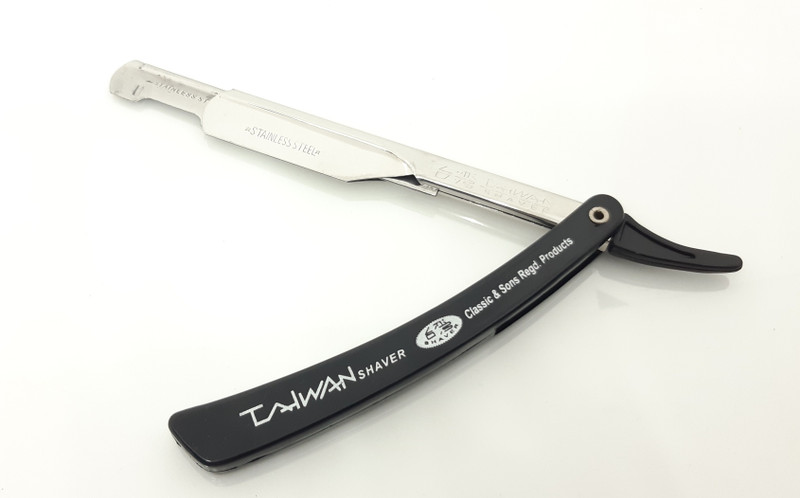 Taiwan Black Ustra: Stainless Steel Straight Shaving Razor for Barber & Home Use, Men & Women