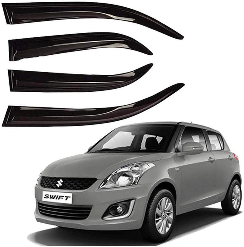 guruji system For Non-convertibles Front, Rear Wind Deflector(Clear Maruti Swift)
