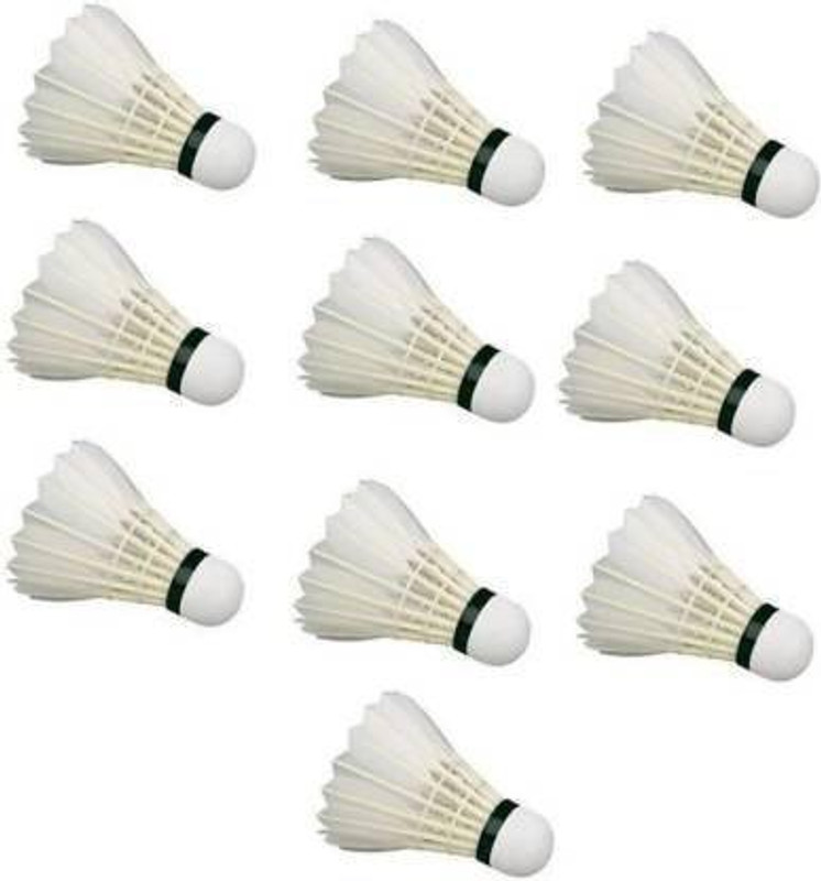 ARINEO WHITE FEATHER SHUTTLE PACK OF 10 Feather Shuttle - White(Fast, 79, Pack of 10)