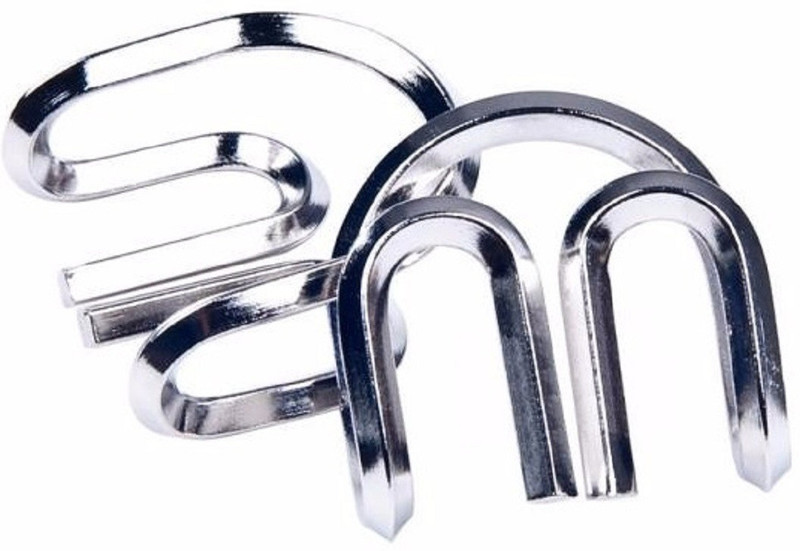 MilesMagic Close Up Classical M W Puzzle Magician's Silver Metal Gimmick Street Magic Trick Magic Kit Gag Toy(Silver)