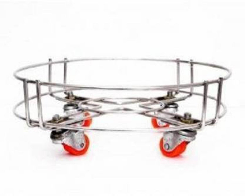 sheetal traders Stainless Steel Gas Trolly Cylinder Stand with Wheel Gas Cylinder Trolley(Silver)