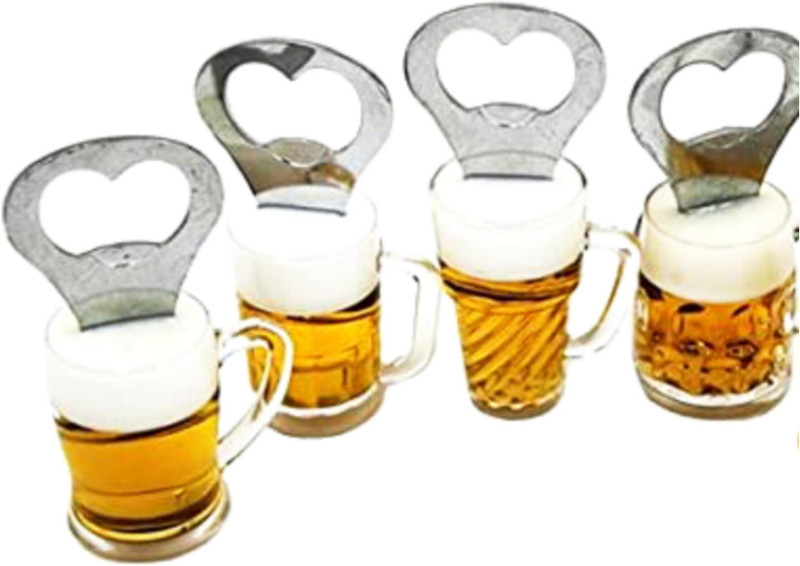 Prezzie Villa BeerMugOpener766 2 in 1 bottle opener and Fridge magnets Bottle Opener(Pack of 4)