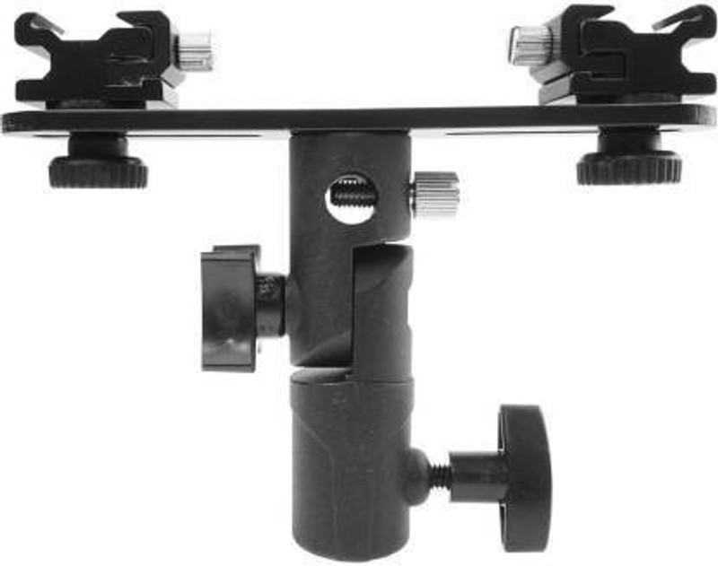 Digiom Adjustable Double Flash Bracket Dual Shoe Speedlight Stand Umbrella Holder Light Stand Bracket Mount 1/4" to 3/8'' Adjustable Double Flash Bracket Dual Shoe Speedlight Stand Umbrella Holder Light Stand Bracket Mount 1/4" to 3/8'' Rotating Flash Bracket