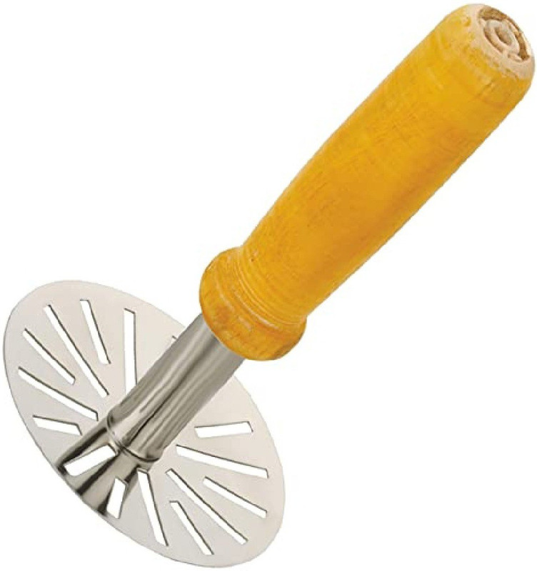VIVAAN wooden potato vegetable masher Steel Masher(Pack of 1)