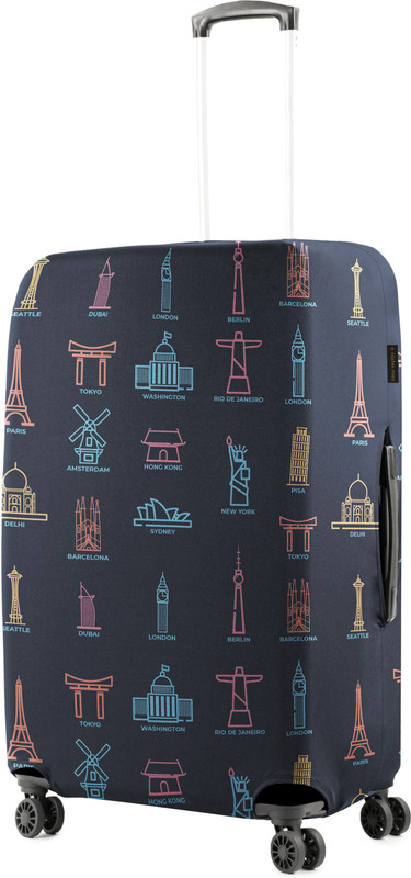 NASHER MILES Luggage Cover Eco Friendly Polyester 75 cm (28 Inch) Large Protective Luggage Cover (Dark Blue) Luggage Cover(Large, Dark Blue)