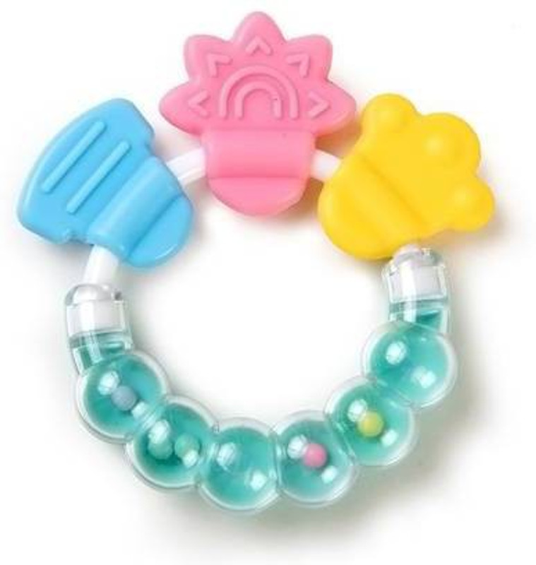 Honey Boo Baby Rattles Teether Toys, Grasping Toy Sensory Teething Rattle, Boiled Disinfection for Infant Newborn Baby Toddler Teether(Multicolor)