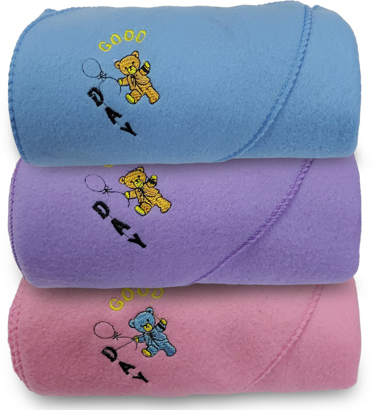 Gargshope Set of 3 Baby Blanket (Blue,Purple,Pink) Hooded New Born(Fabric, Multicolor)