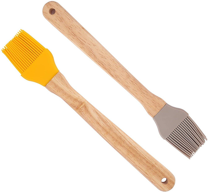 CLASSY TOUCH Silicone Pastry Basting Grill Barbecue Brush - Set of 2 Pieces Silicone Flat Pastry Brush(Pack of 2)