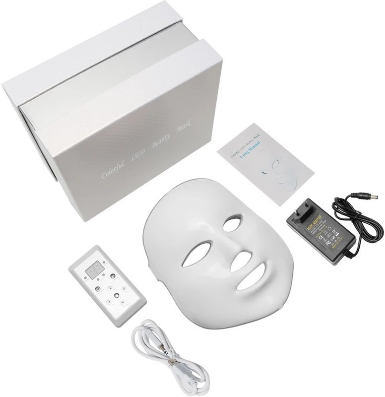 Diklap Korean LED Photon Therapy 7 Colors (Red Blue Green) Light Treatment Facial Beauty Skin Care Rejuvenation Pototherapy Mask Wrinkle Acne Tighten Skin Tool PDT Beauty Face Care for Home Portable Galvanic Facial Machine