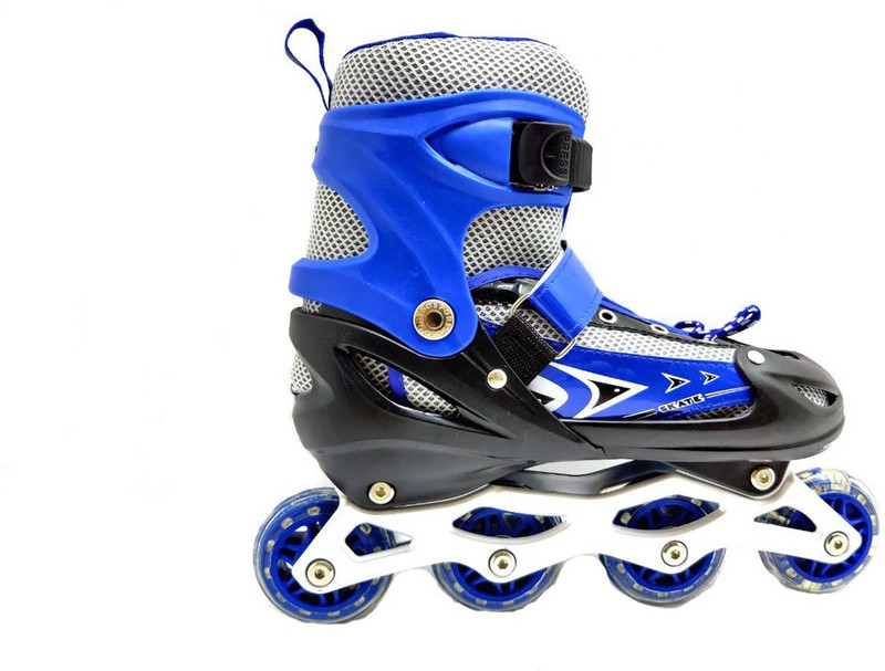 Roztocze Adjustable Inline Roller Skates In-line Kids Size 3 UK - 6 UK(Adjustable, Beginner, Blue)
