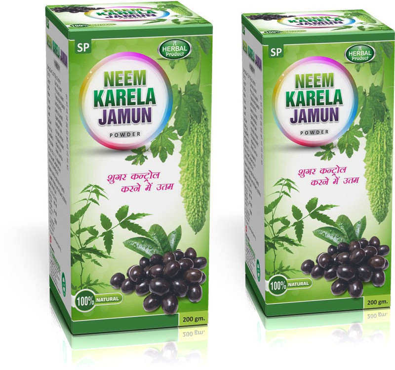 SP PHARMA NEEM KARELA JAMUN POWDER |200gm| Herbal Remedy for Sugar/Diabetes(Pack of 2, 400)