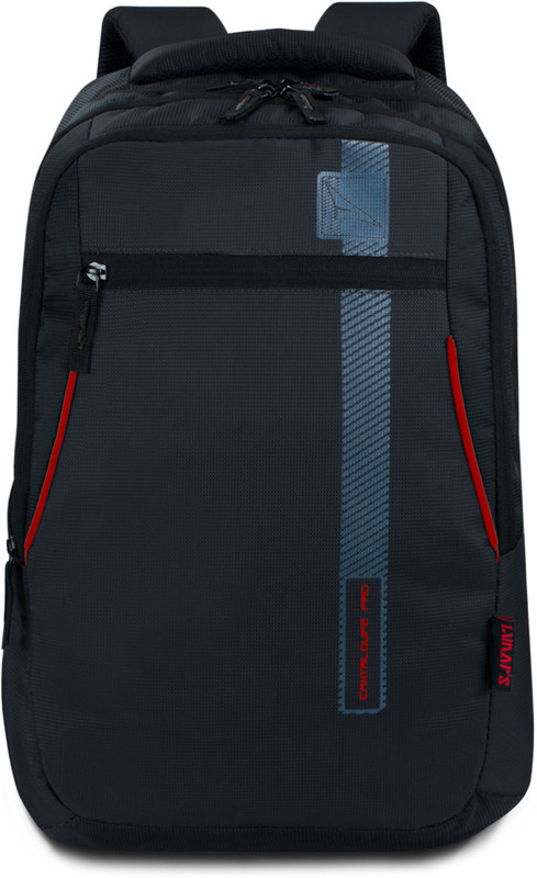 Lunar's Cantaloupe Pro - 3 Compartment College | School Bag 33 L Backpack(Black, Red)