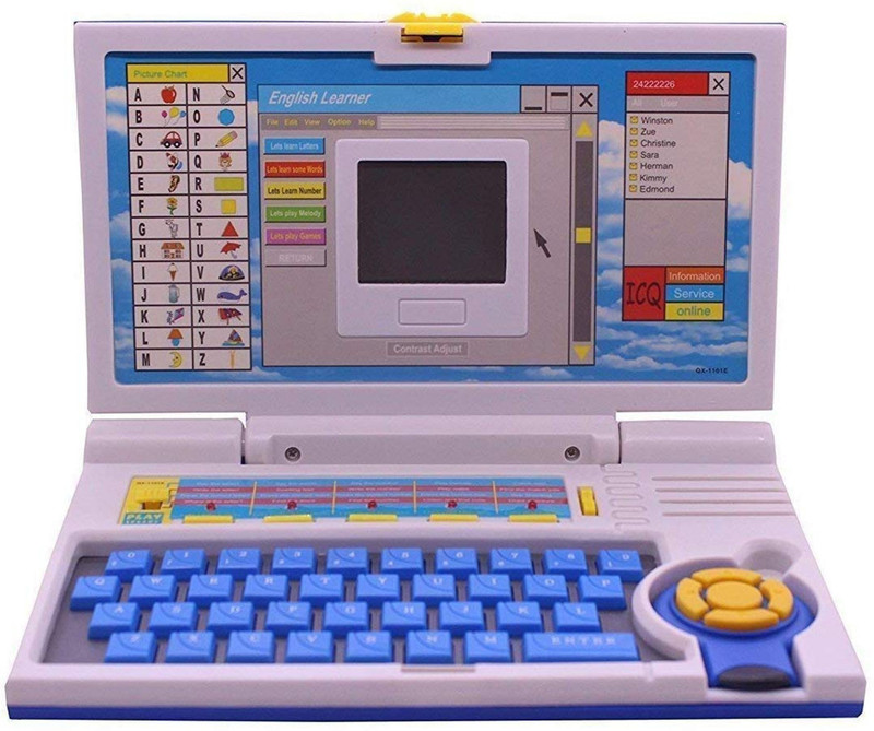 Infinite Wiz Kids Fun English Learner Educational Laptop for 20 Fun Activities Enhanced Skills of Children Premium Quality Kids Educational Purpose for Boy & Girls Best English Learner Laptop with Mouse(Multicolor)