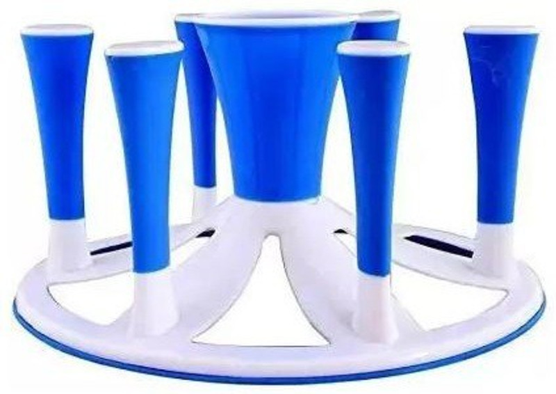 ESRA CREATION Plastic Glass Stand/Tumbler Holder/Glass Holder for Kitchen/Dining Table Blue Plastic Glass Holder