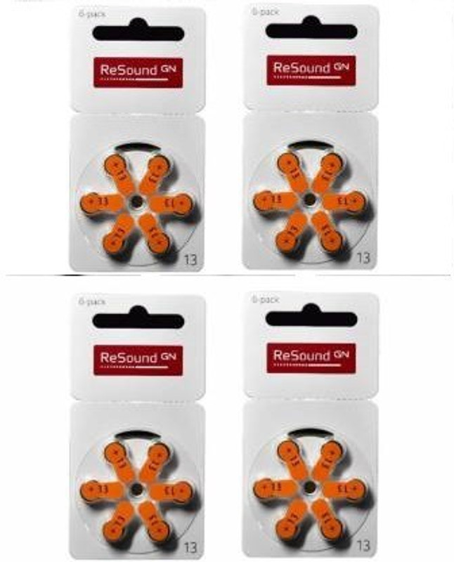 Resound GN Size 13 Hearing Aid Battery (pack of 4) 13 Hearing Aid Battery-123 Stethoscope Case(Orange)