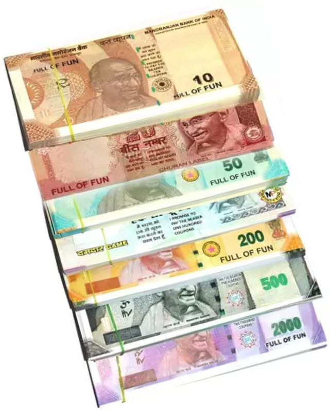 soniya enterprises indan fake currency /dummy note (each note 50ps)50-500-200-2000-10-20-100 Notes Money Gag Toy (Multicolor) Dummy Currency 350 Note for Kids Gag Toy(Multicolor)