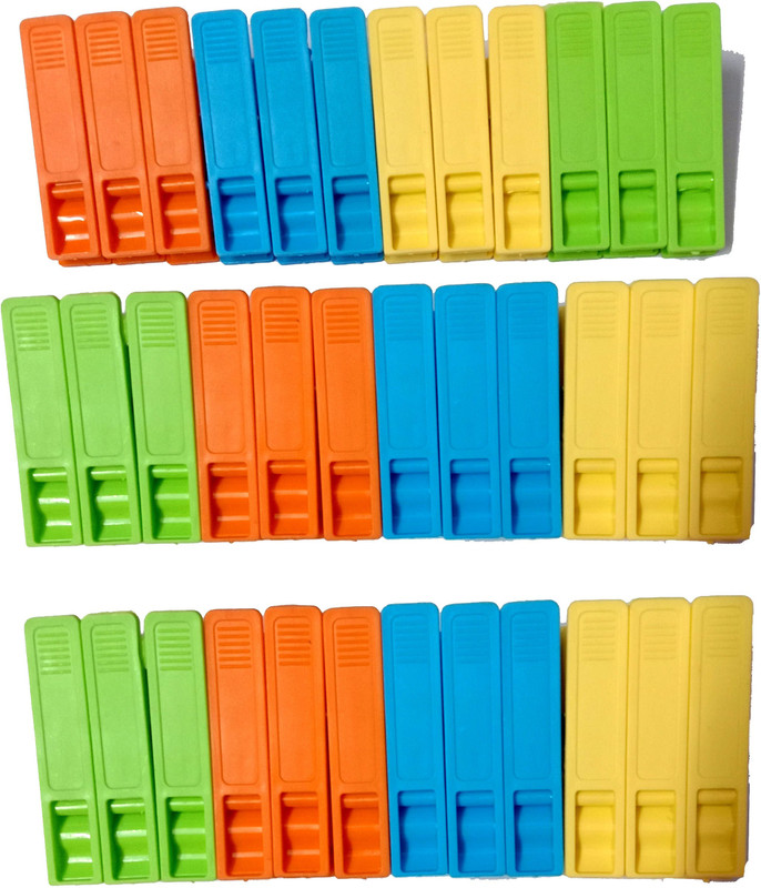 PEMIC strong heavy duty Plastic Cloth Clips(Multicolor Pack of 36)