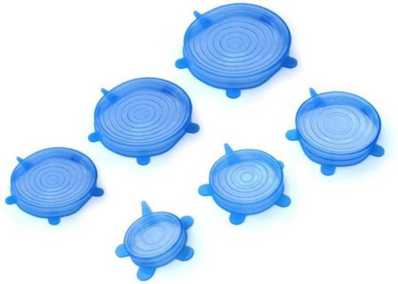 JUST 4U ENTERPRISE 2.6 inch, 3.8 inch, 4.5 inch, 5.7 inch, 6.5 inch, 8.1 inch Lid Set, Pack of 6(Silicone)