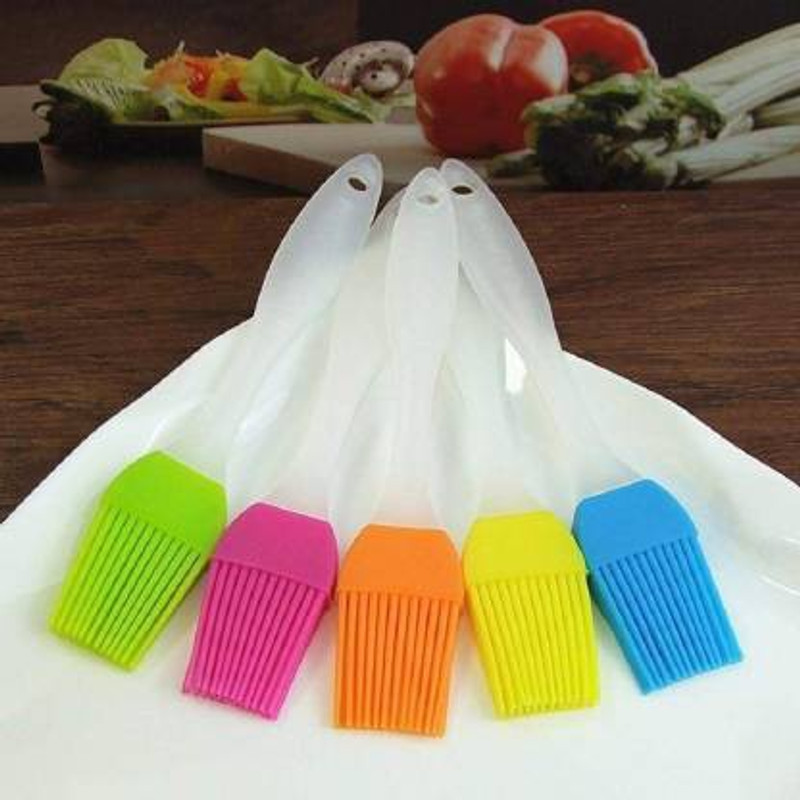 SEASPIRIT Multi Color Oil Brush - Basting Brush - Silicone Oil Brush - Perfect for BBQ, Grilling, Baking, Cooking, Glazing (Pack of 5) Silicon Flat Pastry Brush(Pack of 5)