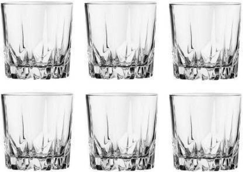 vetreo (Pack of 6) Whisky & Wine Drink Tumbler Glass Set Whisky Glass(300 ml, Glass, Clear)