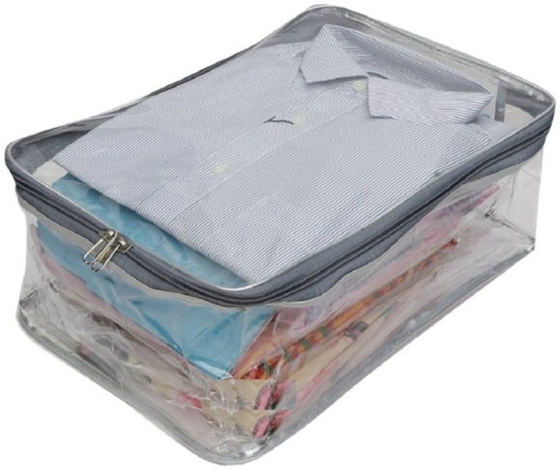 AA COLLECTION Garment cover High Quality Travelling Bag Large Transparent Mens Shirt Trouser Cover Petticoat Bag Organizer Bag vanity(Transparent, Grey)