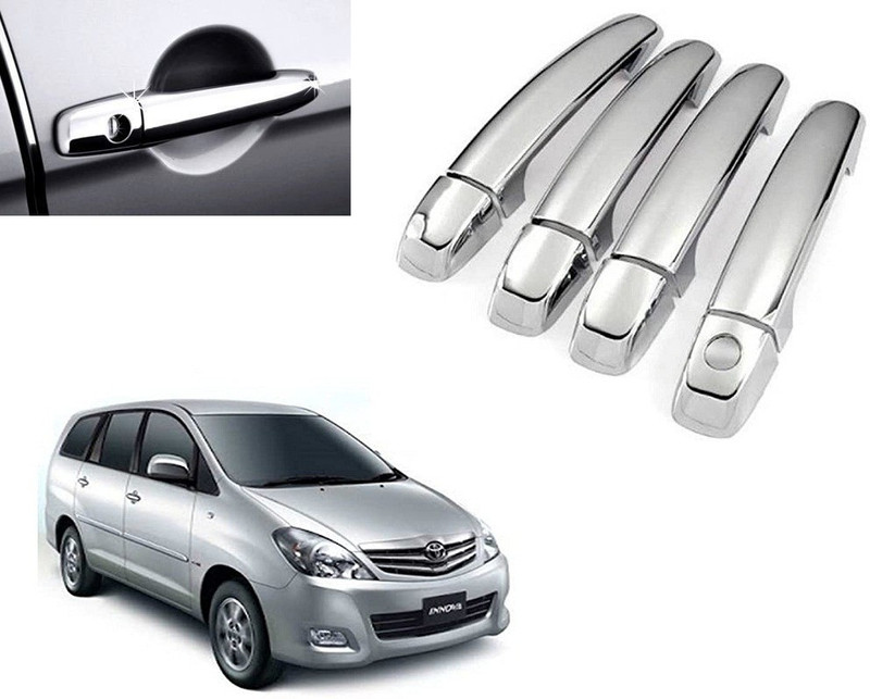 BIGWHEEL (Set Of 4 Pcs) Car Stylish Door Catch Handle Cover Chrome Finishing Suitable For Toyota Innova Cars Car Grab Handle Cover