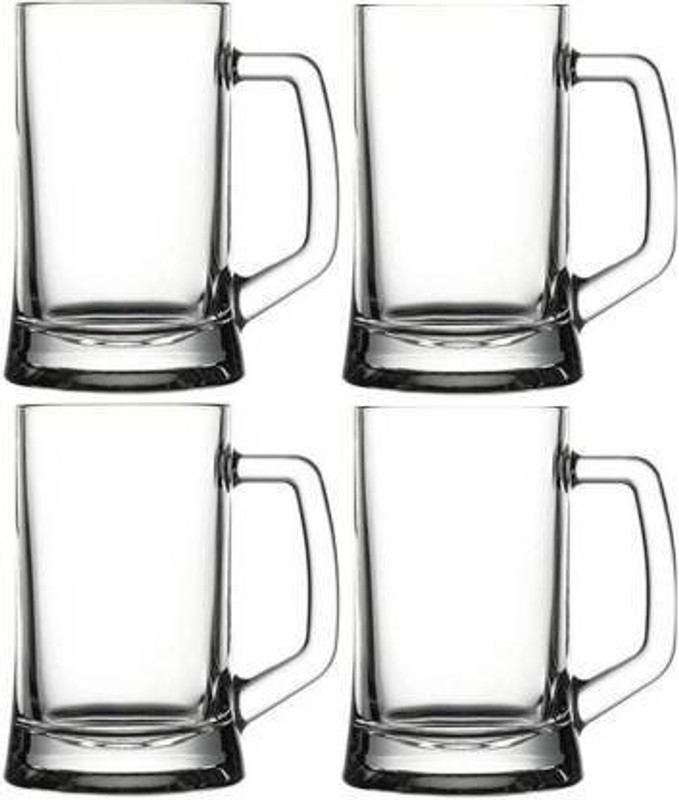 Maruti Mart (Pack of 4) beer 400 ml Beer & Juice Clear (Set of 4) Glass Mug (400 ml, Pack of 04) Glass Beer Glass(1600 ml, Glass, Clear)