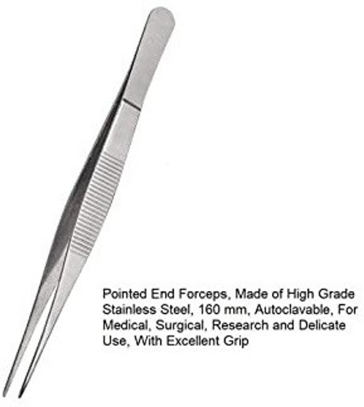 ARINEO Premium Pointed End Forceps, Made of High Grade Stainless Steel Utility Forceps