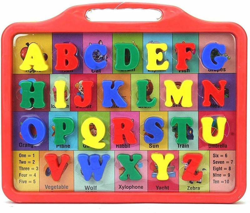 Villy Alphabet Slate 2 in 1 to Learn Pictures, Spellings & Alphabets Along with Green Chalk Writing Board in Assorted Colour for Kids Ages 3+(Multicolor)