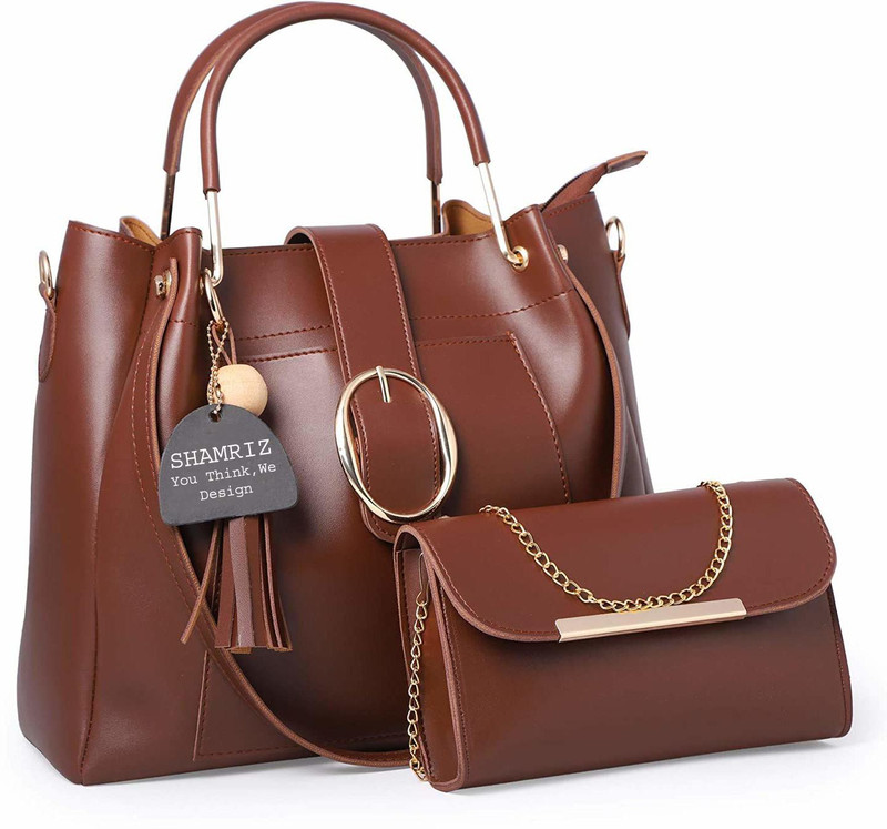 SHAMRIZ Women Brown Shoulder Bag(Pack of: 2)