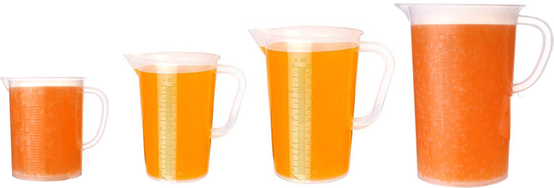 Saikara Collection Mesuring Cup/Jar/(250 ML,500 ML,1000ML and 2000ML) For Kitchen Cooking - Pack of 4 Measuring Cup Set(250 ml, 500 ml, 1000 ml, 2000 ml)