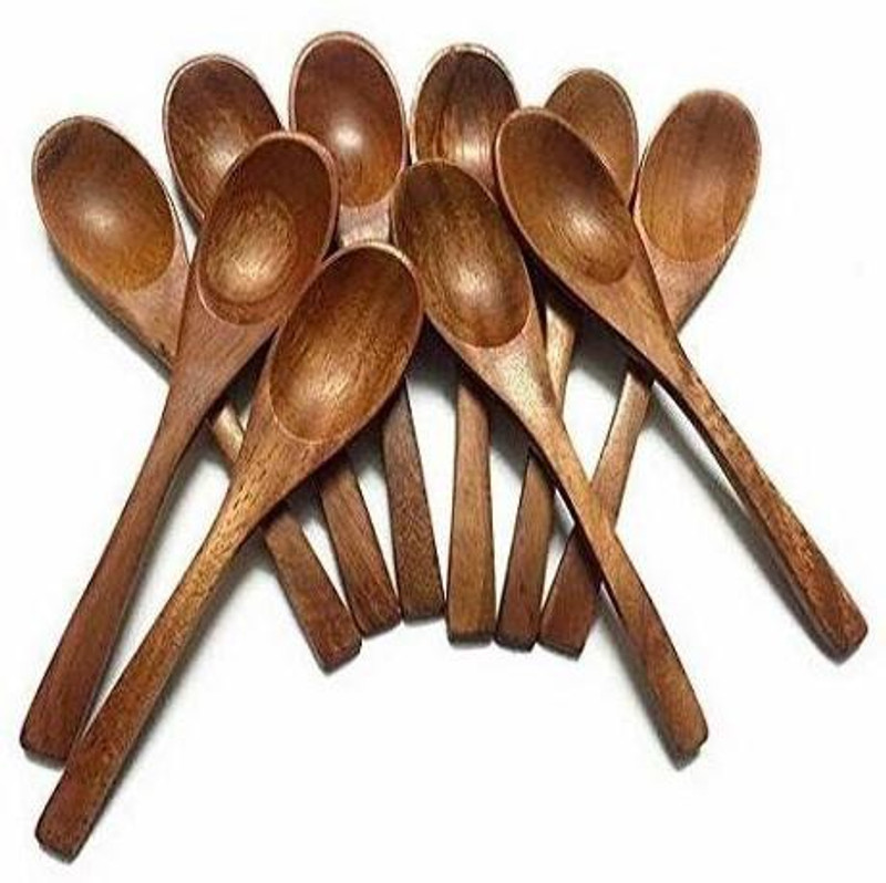 UMDA HANDICRAFT UMDA HANDICRAFT Wooden Handmade Small Spoon (Set of 10) Disposable Wooden Olive Spoon Set(Pack of 10)