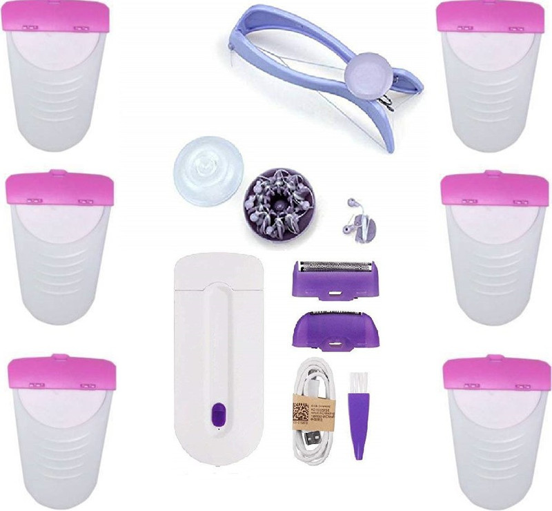 SEAHAVEN Eyebrow Face and Body Hair Threading and Removal System, Slique Hair Remover Eyebrow Thread and Smooth Hair Removal MAX-6 Pieces Shaver For Women(7 Items in the set)