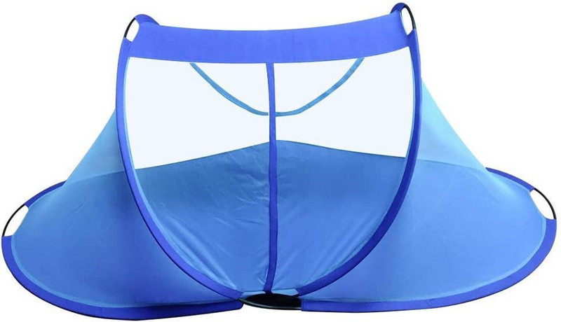 KUNKUN Small Baby Foldable Repellent Net With Base Cloth Polyester Washable Kids Mosquito Net(Blue, Bed Box)