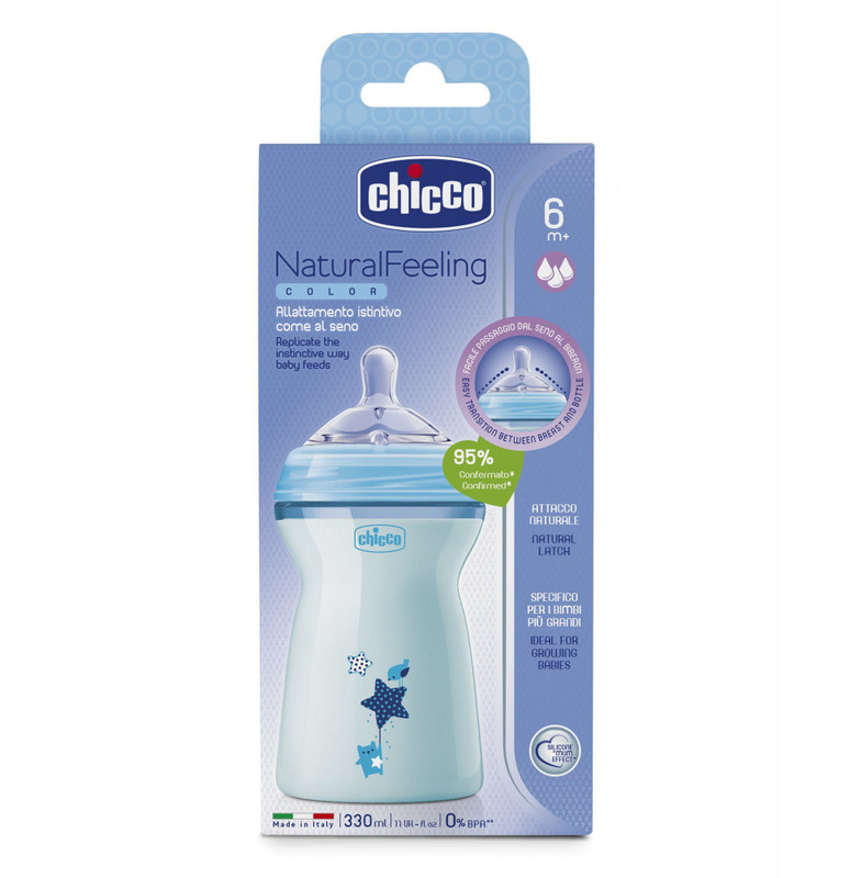 Chicco Naturalfeeling Fbottle 6M+ 330Ml Bluecol - 330 ml(Blue)