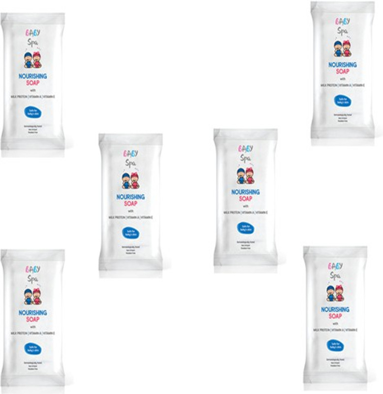 Baby Spa NOURISHING SOAP 75 GM, WITH MILK ,VITAMIN A,VITAMIN E (PACK OF 6)(6 x 75 g)